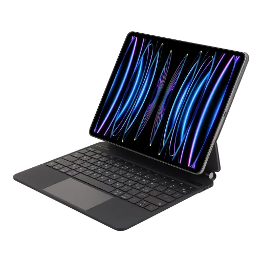 [7694015093633] Levelo Aeroboard Saffiano Leather Wireless Keyboard for iPad Air 13-Inch 2024 & iPad Pro 12.9-Inch 2022 LVLABK129BK