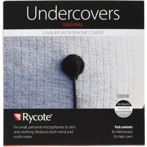 [5060223651897] Rycote Undercovers Lavalier Wind Cover (10 Black, 10 Gray, 10 White, Stickies) 065504
