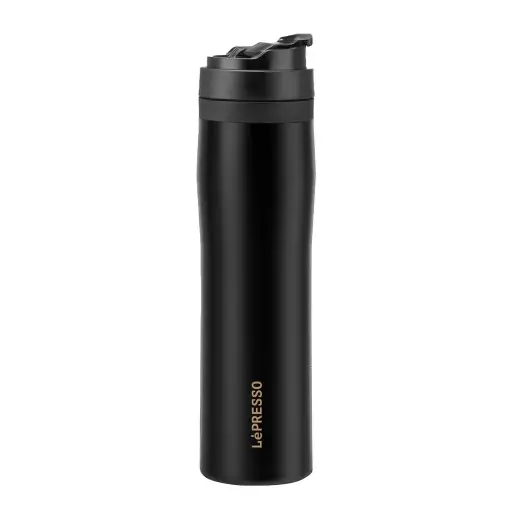 [7834953557709] LePresso Stainless Steel Portable French Press - Black