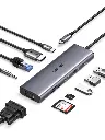 UGREEN CM498 USB C Hub, 10-in-1 USB-C Dongle with 4K HDMI & VGA Dual Monitor 15601